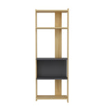 PRIMA Wide Bookcase Oak - Anthracite-FURNITURE>BOOKCASES-[sale]-[design]-[modern]-Modern Furniture Deals