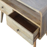 Curved Oak Media Unit