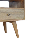 Curved Oak Media Unit
