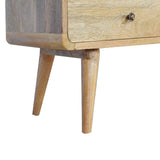 Curved Oak Media Unit