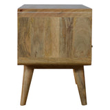 Curved Oak Media Unit