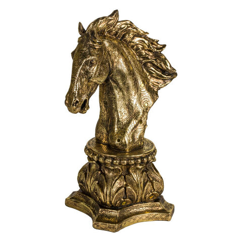 Antiqued Gold Horse Head Figurine