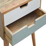 Scandinavian 2 Drawer Bedside Green-Modern Furniture Deals