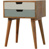 Scandinavian 2 Drawer Bedside Green-Modern Furniture Deals
