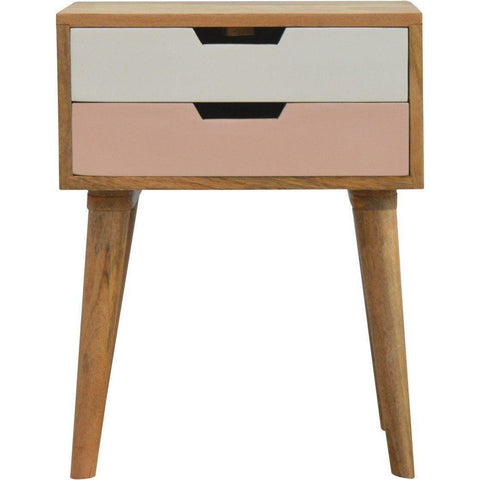 Scandinavian 2 Drawer Bedside Pink-Modern Furniture Deals