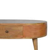 Scandinavian 2 Drawer Ellipse Coffee Table-Coffee Table-Modern Furniture Deals
