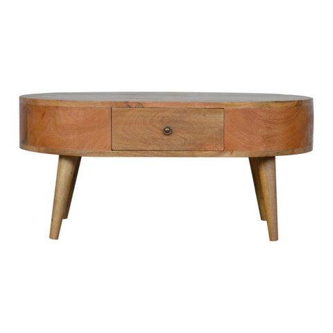 Scandinavian 2 Drawer Ellipse Coffee Table-Coffee Table-Modern Furniture Deals