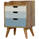 Scandinavian 3 Drawer Bedside Blue-Modern Furniture Deals
