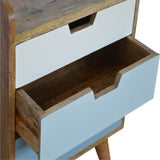 Scandinavian 3 Drawer Bedside Blue-Modern Furniture Deals