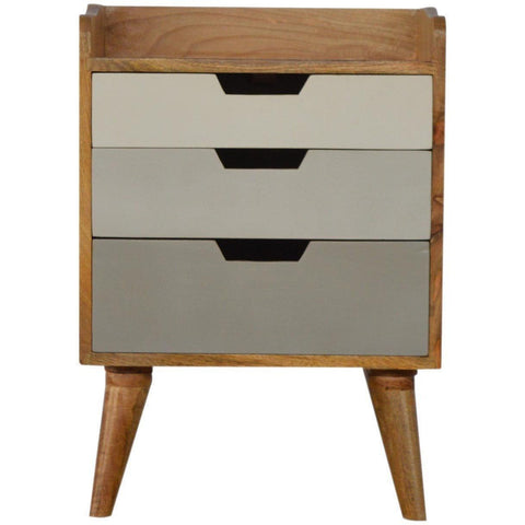 Scandinavian 3 Drawer Bedside Grey-Modern Furniture Deals