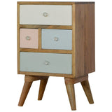 Scandinavian 4 Drawer Bedside Multi Colour-Modern Furniture Deals