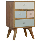 Scandinavian 4 Drawer Bedside Multi Colour-Modern Furniture Deals