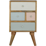 Scandinavian 4 Drawer Bedside Multi Colour-Modern Furniture Deals