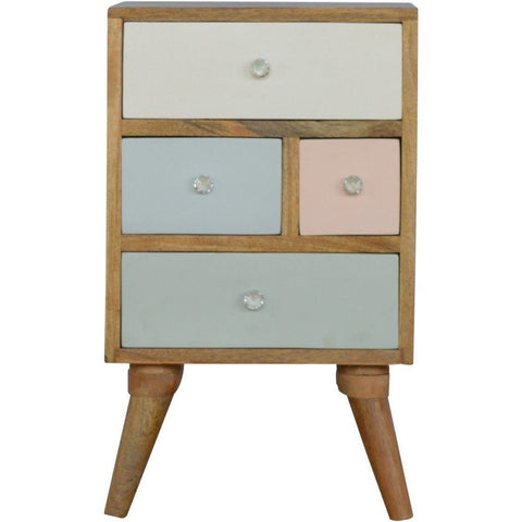 Scandinavian 4 Drawer Bedside Multi Colour-Modern Furniture Deals