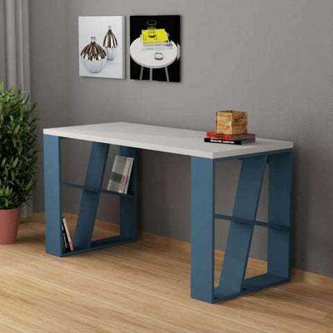 Shelfy Desk-White-A.Grey-Modern Furniture Deals