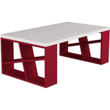 Shelfy Table-White-Red-Modern Furniture Deals