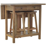 Solid Wood Breakfast Table With 2 Stools-Modern Furniture Deals