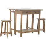 Solid Wood Breakfast Table With 2 Stools-Modern Furniture Deals