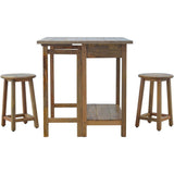 Solid Wood Breakfast Table With 2 Stools-Modern Furniture Deals