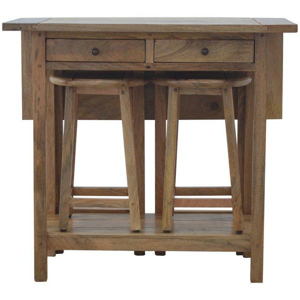 Solid Wood Breakfast Table With 2 Stools-Modern Furniture Deals