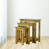 Solid Wood Set Of 3 Stools-Modern Furniture Deals