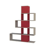 Stairway Bookcase-L.Mocha-Burgundy-Modern Furniture Deals