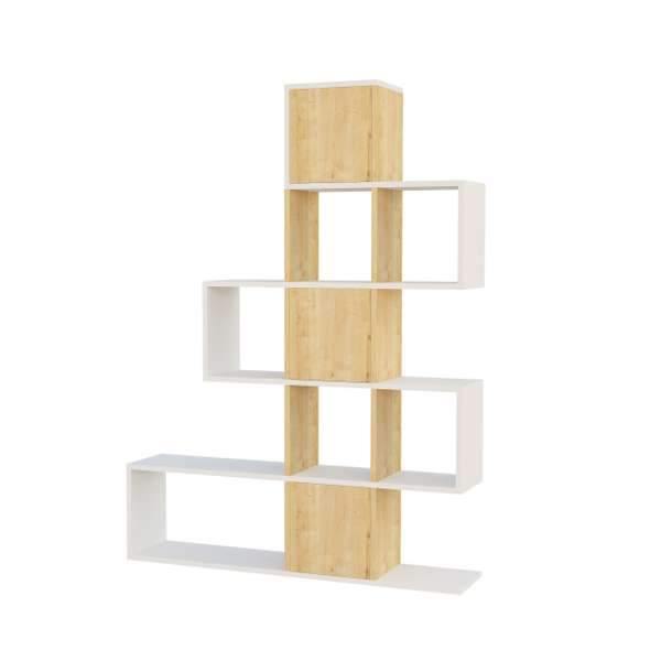 Stairway Bookcase-White-Oak-Modern Furniture Deals