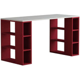 Storex Desk-White-Burgundy-Modern Furniture Deals