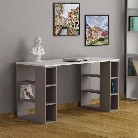 Storex Desk-White-Burgundy-Modern Furniture Deals