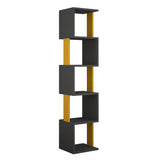 Talia Corner Bookcase-A.Grey-Mustard-Modern Furniture Deals