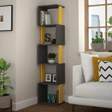 Talia Corner Bookcase-S.Oak-A.Grey-Modern Furniture Deals