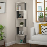 Talia Corner Bookcase-S.Oak-A.Grey-Modern Furniture Deals