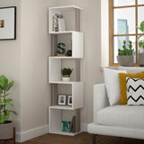 Talia Corner Bookcase-S.Oak-A.Grey-Modern Furniture Deals