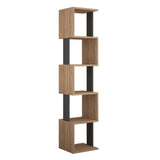 Talia Corner Bookcase-S.Oak-A.Grey-Modern Furniture Deals
