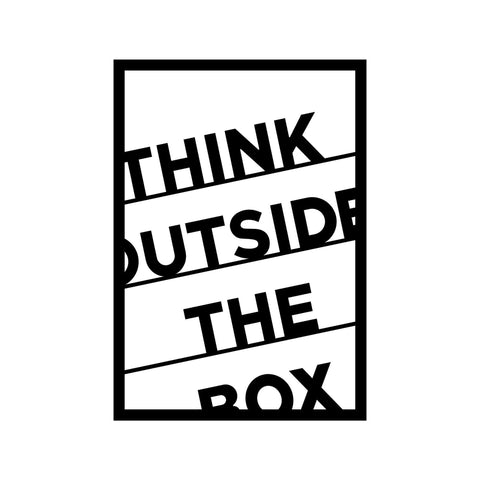 THINK OUTSIDE THE BOX - BLACK Wall Art-Metal Wall Art-[sale]-[design]-[modern]-Modern Furniture Deals