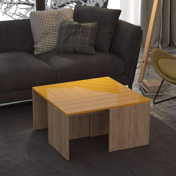 Trio Nest Of Tables-Oak-Mustard-Modern Furniture Deals