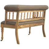 Tweed Bench With Casters-Modern Furniture Deals