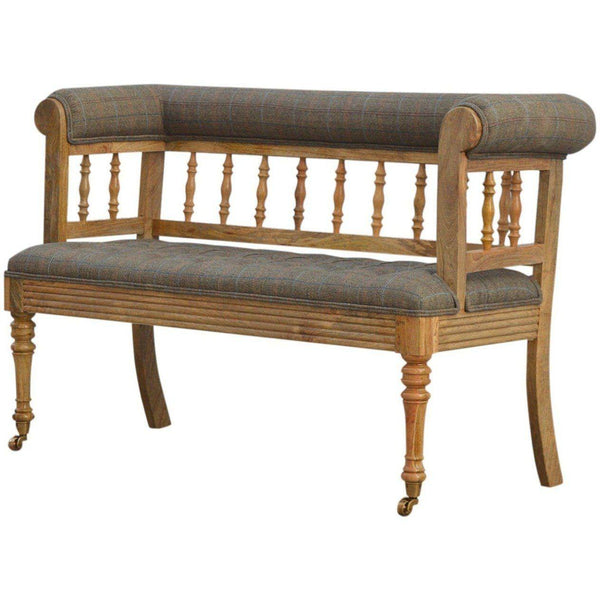 Tweed Bench With Casters-Modern Furniture Deals
