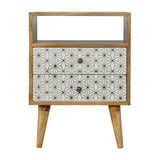 Vintage Printed Bedside Table-Modern Furniture Deals