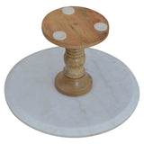 Wooden Cake Stand With Marble Top-Modern Furniture Deals