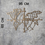 WORLD MAP COMPASS GOLD Wall Art-Metal Wall Art-[sale]-[design]-[modern]-Modern Furniture Deals