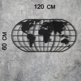 WORLD MAP GLOBE - BLACK Wall Art-Metal Wall Art-[sale]-[design]-[modern]-Modern Furniture Deals