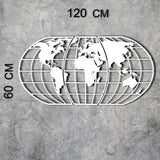 WORLD MAP GLOBE - WHITE Wall Art-Metal Wall Art-[sale]-[design]-[modern]-Modern Furniture Deals