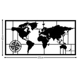 WORLD MAP METAL DECOR 7 - BLACK Wall Art-Metal Wall Art-[sale]-[design]-[modern]-Modern Furniture Deals