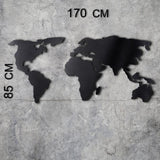 WORLD MAP SILHOUETTE XL - BLACK Wall Art-Metal Wall Art-[sale]-[design]-[modern]-Modern Furniture Deals