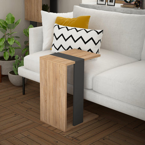 Zeta Sofa Table-White-L.Mocha-Modern Furniture Deals
