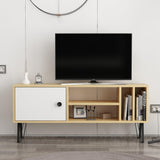 Zinga Large Tv Unit Oak - White-FURNITURE>TV STANDS>TV STAND-[sale]-[design]-[modern]-Modern Furniture Deals